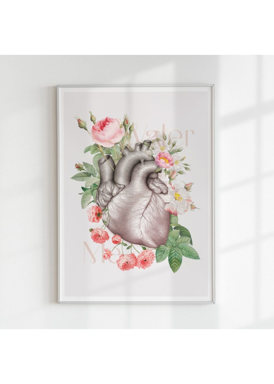 Plakat Anatomiczny Serce w Kwiatach — zdjęcie 2