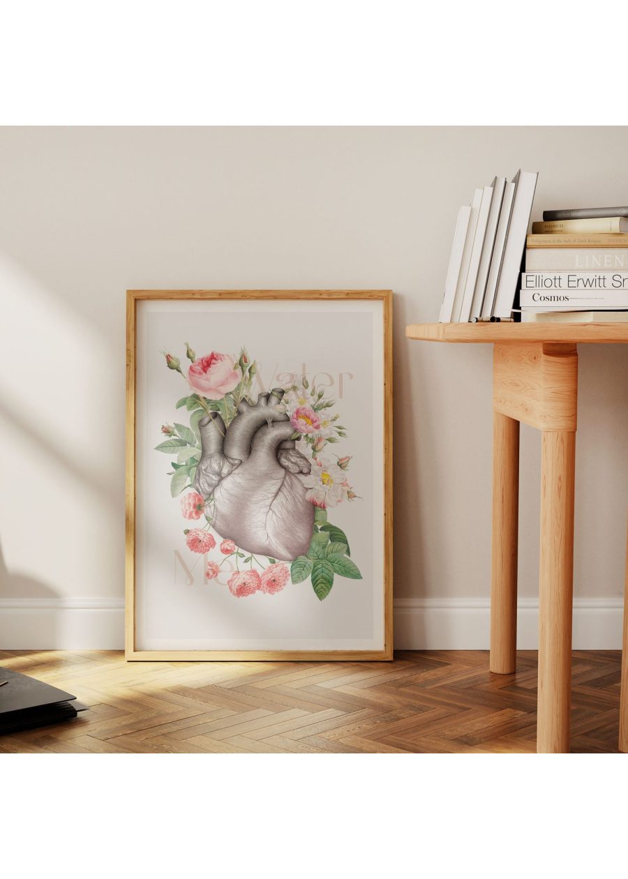 Plakat Anatomiczny Serce w Kwiatach — zdjęcie 3