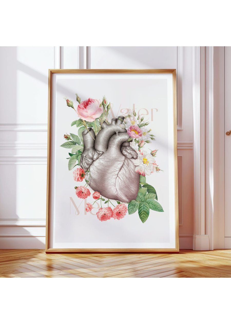 Plakat Anatomiczny Serce w Kwiatach — zdjęcie 5