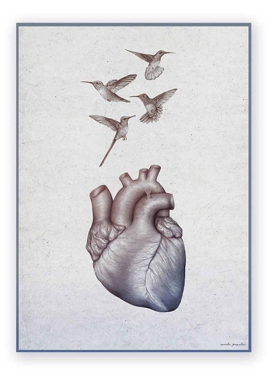 Plakat Serce i Kolibry